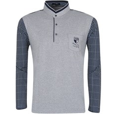 FERRA US 男士袖口印花高爾夫長袖襯衫 GRBST230434