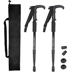 Antis 輕量手柄型登山杖 2入, 黑色