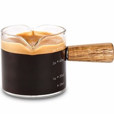 누보 우드 손잡이 샷잔 60 x 55mm, 브라운, 1개