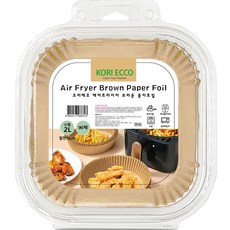 Coreeco氣炸鍋紙箔 棕色 方形 90張, 1組