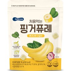 베베쿡 아동용 처음먹는 핑거퓨레, 바나나와시금치, 1개, 16g