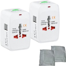 旅行用USB 2端口多功能轉接器 2入+收納包 2入組, 1組