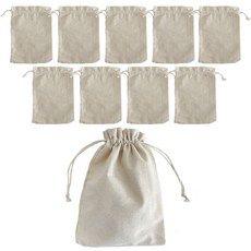 素色亞麻束口袋 10入