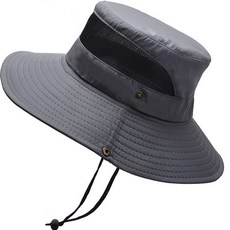 男士登山釣魚露營漁夫帽, 深灰色