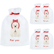 도나앤데코 선물 포장 부직포백 5호 35 x 45 cm, 004 for you 북극곰, 5개