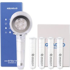 AQUADUO LED彩虹模式On Off過濾蓮蓬頭+替換濾芯 4入組, 1組, SF-980 LED