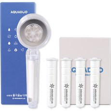 AQUADUO LED彩虹模式On Off過濾蓮蓬頭+替換濾芯 4入組, 1組, SF-580 LED