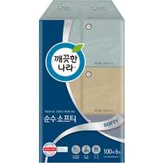 KLEANNARA 純柔軟腿紙巾, 100張, 6盒