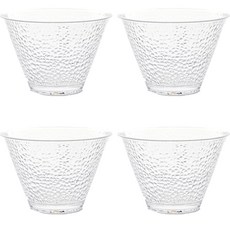 plala PC凸紋甜點碗 中, 4個, 透明