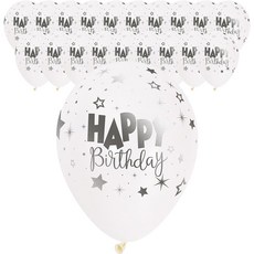 Sempertex 生日奇幻白色金屬墨水氣球 30cm, 混合顏色, 20個