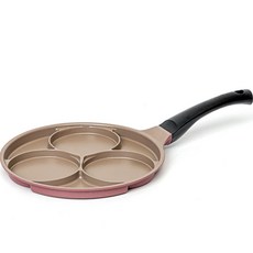 QUEEN SENSE IH感應爐適用 3孔圓形煎蛋鍋, 1個, 24厘米