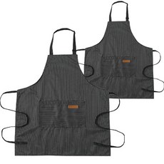 DOSell 現代簡約條紋圍裙 細條紋, 黑色, 2個