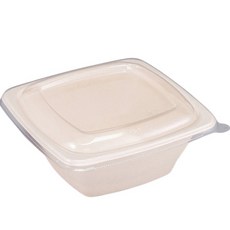 생활을그리다 사각볼 크라프트 펄프용기 900ml + PET 뚜껑 세트, 75세트