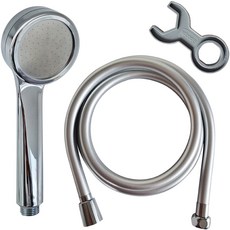 DOOJIN 增壓手持式蓮蓬頭+韓國製造防纏繞沐浴軟管 1.5m+板手組, 1組, 單色