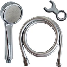 DOOJIN 增壓手持式蓮蓬頭+韓國製造防纏繞沐浴軟管 2m+板手組, 1組