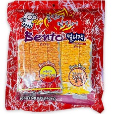 Bento 辣味魷魚片組合 甜辣口味+蒜辣口味 各7入, 168g, 1袋