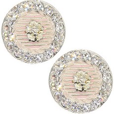 Cubic 寶石 高級彩色環氧VS 鈕扣 20mm, 鎳粉色, 2個