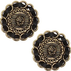 方塊寶石 高級套組2VS 鈕扣 21mm, 金黑色, 2個