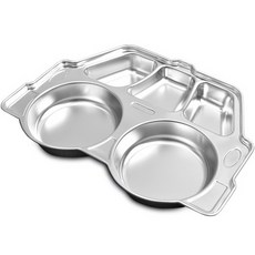 Willive 304不鏽鋼迷你汽車餐盤, 銀色, 1個