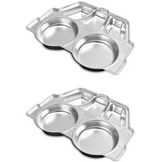 Willive 304不鏽鋼迷你汽車餐盤 2入, 銀色, 2個