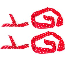 PARTYSHOW 飛行圍巾 圓點紅 2入 + 超大款 圓點紅 2入 套組, 1套, 混合色