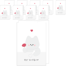 Donna&deco Dona與朋友們 康乃馨字樣明信片 10入 + 信封 10入 + 貼紙 10入 套組, 1包, D002 Tomi 謝謝您