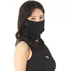 GowoonGolf NEW 防UV愛麗絲蝴蝶結口罩, 黑色