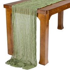 Maket Gamseong 餐桌裝飾桌旗, 長 405cm x  寬 75 cm, 綠色