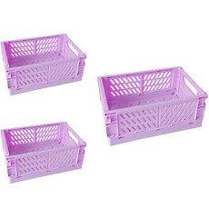 BRISK STYLE 可折疊收納籃, 紫色, 3個