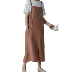 씨오브비 공방 카페 주방용 생활방수 면 앞치마, 핑크 밀크티, 1개