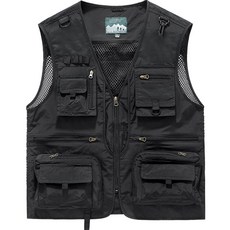 青藍釣魚登山休閒用口袋背心