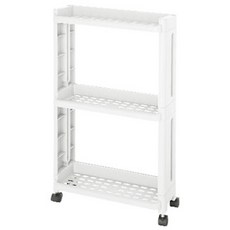 에버하우스 이동식 멀티 틈새선반 트롤리, 화이트, 3단