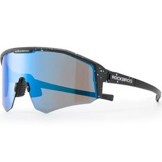ROCKBROS 洛克兄弟 運動偏光護目鏡 SP297, 黑色鏡框 + 藍色偏光, 1個