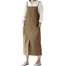 씨오브비 공방 카페 주방용 생활방수 면 앞치마, 카키, 1개