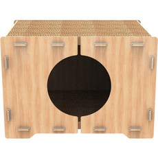 루어캣 고양이 숨숨집 큐브 SC-556, 내추럴우드, 1개