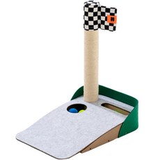 큐러스펫 고양이 기둥형 스크래쳐 골프 장난감 공놀이 사냥놀이, 빙하 그레이, 1개