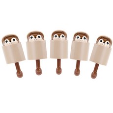 브리스크스타일 귀여운 다람쥐 팝업 후크 걸이, 갈색, 5개