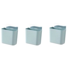브리스크스타일 벽부착형 다용도 수납박스 주방 욕실소품 정리함 홀더, 민트, 3개