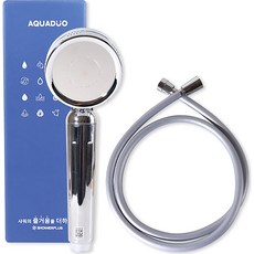 AQUADUO 鍍鉻蓮蓬頭 SF-580 + PVC銀色軟管 2m 套組, 1個