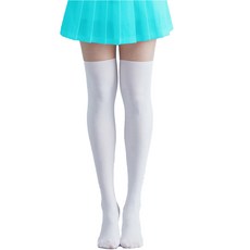 Donati 女士雙色高爾夫過膝襪 基本款, 白色, 1個