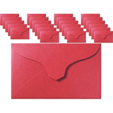 珠光迷你名片信封, 20個, 紅色