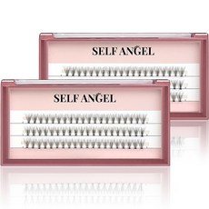 SELFANGEL 自然C型捲度人造假睫毛 混合 9mm + 10mm + 11mm, 2套, 黑色