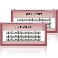 SELFANGEL 清純高冷 C型捲翹人造假睫毛 混合款 9mm + 10mm + 11mm, 2個, 黑色