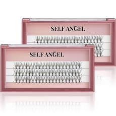 SELFANGEL 可愛C型捲度人造假睫毛 混合 9mm + 10mm + 11mm, 2套, 黑色