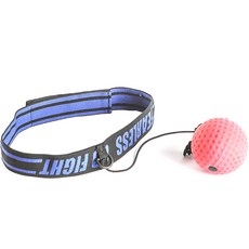 拳擊球 速度球 其他武術用品 05 [升級版] 可調式扣環, 藍色(頭戴), 紅色(球)