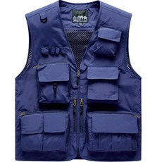 青藍 戶外休閒釣魚登山背心