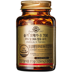 SOLGAR Omega-3 700軟膠囊, 30顆, 1罐