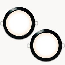 Gaon LED 防潮筒燈 15W 直徑 175mm x 50mm, 燈泡色(黑色), 2個