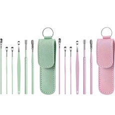 모나코올리브 손맛중독 귀이개 6종 파우치 세트 민트 + 핑크, 1세트