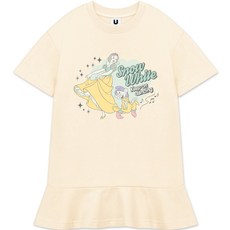 여아용 통기성 여름 D 반팔아트 백설공주 원피스